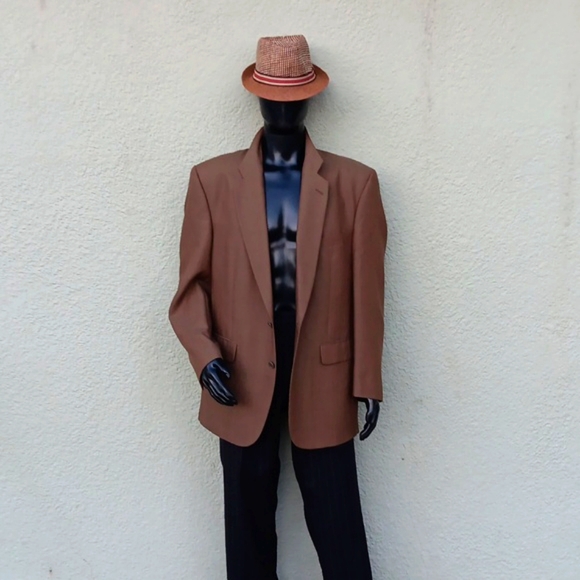 Halston Men's Vintage Pure Wool Window-Paine Luxury Blazer/Sport Coat - Picture 14 of 17